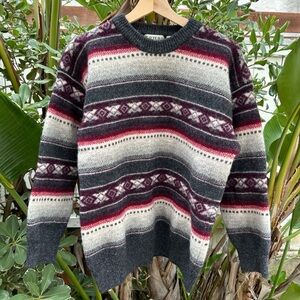 Vintage 90s Cotton Traders North Winds Sweater Wool XL Fits M Made Hong Kong